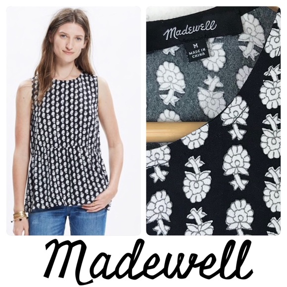 Madewell Tops - Madewell Ruffle Tank Top Bloomstamp Floral Blouse
